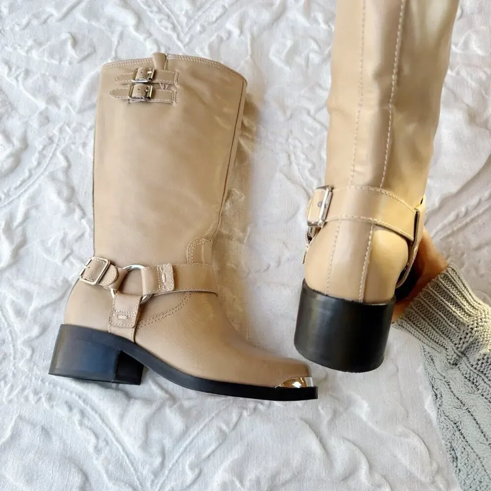 Dolce Vita Evi Leather Moto Boots Size 6.5 New